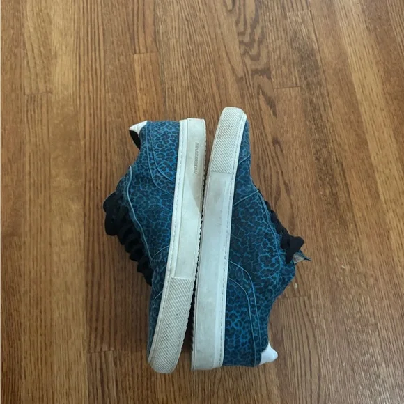 P448 Blue Leopard Print Sneakers - Picture 4 of 10